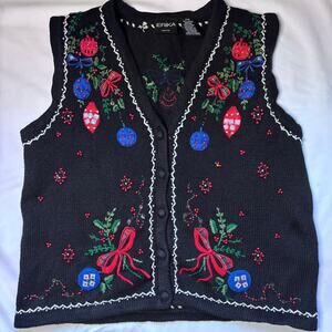 Erika Petite Ugly Christmas Sweater Vest Medium